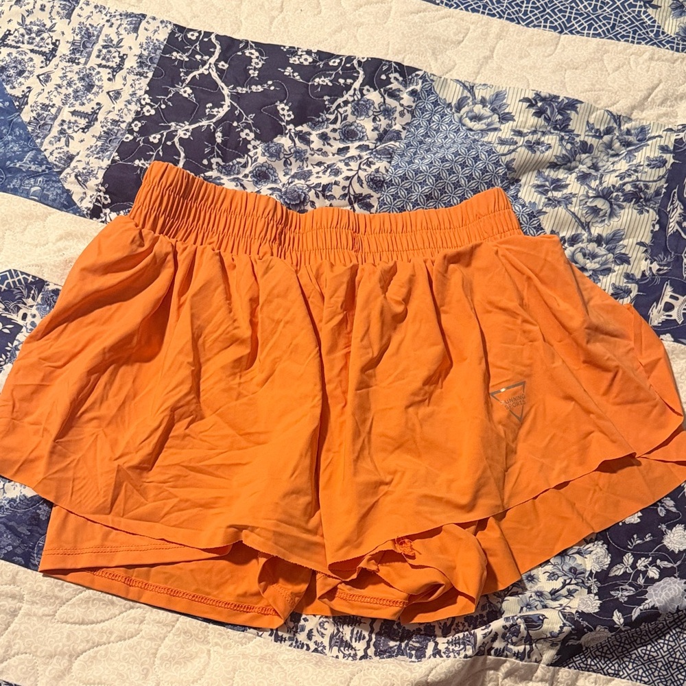 Women's Orange Athletic Shorts